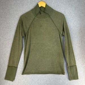Sundance Sz Small Mock Turtle Neck Long Sleeve Top Shirt Olive Green Boho Casual